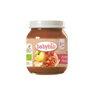 Purée bio de pomme, fraise et myrtille, à partir de 4 mois, 130 g, BabyBio