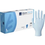 Nitrile examination gloves with a natural oat fiber lining, powder-free, Size L, Blue, 100 pieces, Abena