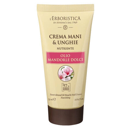 Crema de manos y uñas con aceite de almendras dulces, 75 ml, L'Erboristica