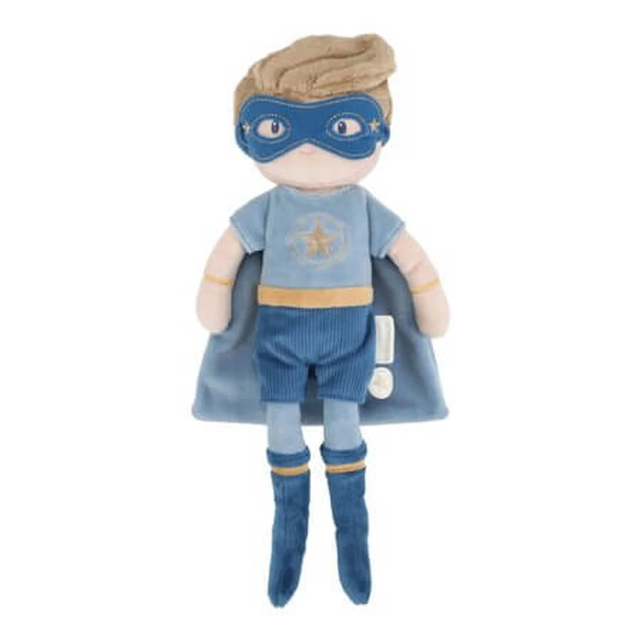 Jim the Superhero Cloth Doll, 35 cm, 12 months+, Little Dutch