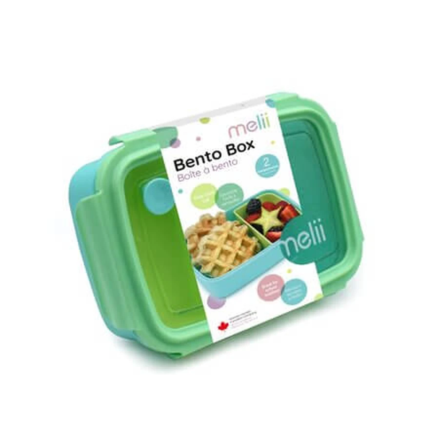 Cutie pranz cu compartiment detasabil Bento, Blue Mint Lime, 880 ml, Melii