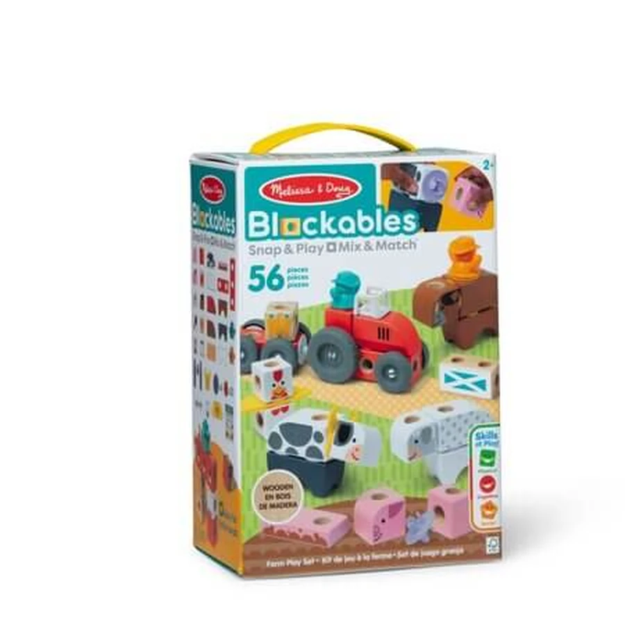 Drewniany zestaw konstrukcyjny „Farma”, od 2 lat, 56 elementów, Melissa & Doug: ceny i cechy