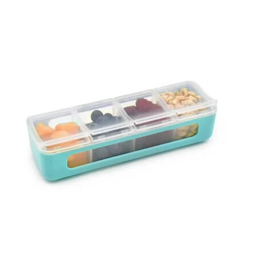 4-Compartment Snack Box, Blue, 110 ml, Melii