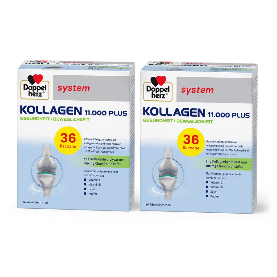 Doppelherz System Collagen 11.000 Plus Confezione risparmio, 2 x 36 capsule