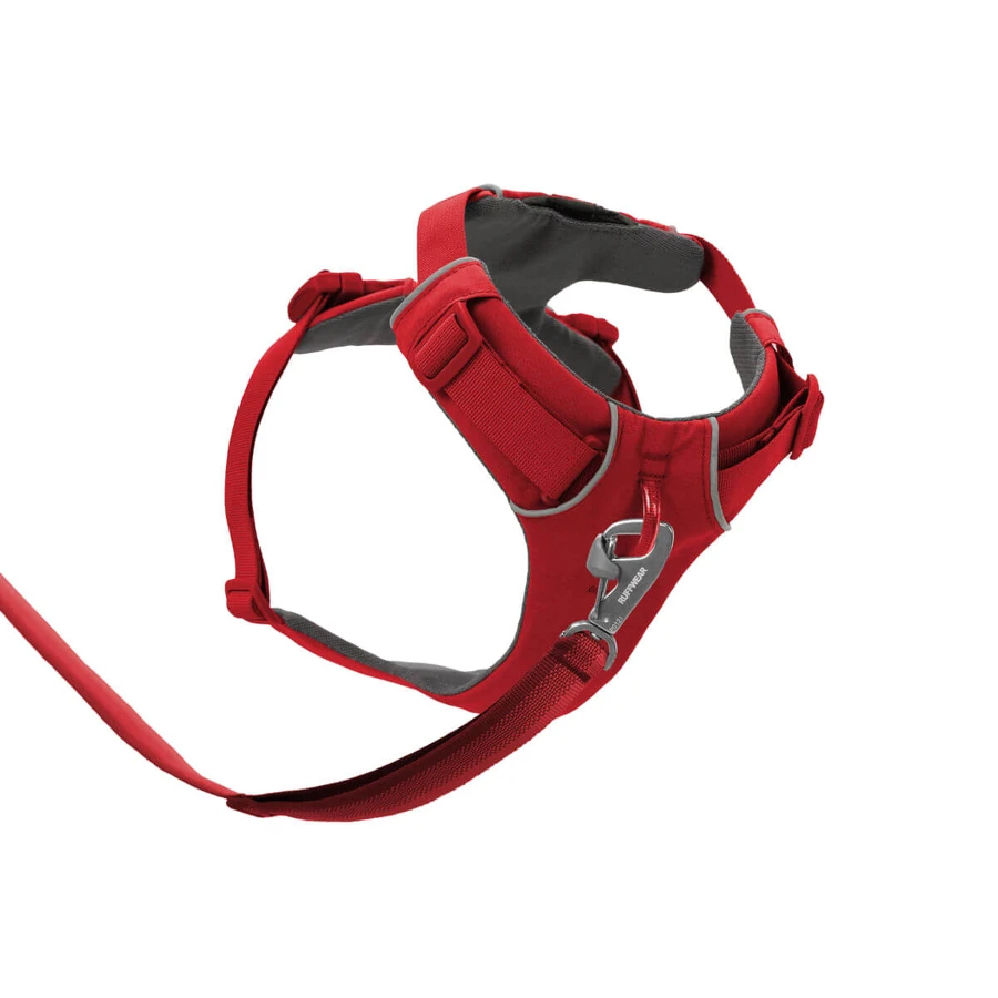 RUFFWEAR Front Rage Red Canyon, tweepuntsharnas (borst en rug) voor hondentraining, verstelbaar, reflecterend, rood, L-XL (81-107 cm)