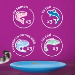 WHISKAS Selections, Pesce, Alimento umido per gatti in bustine (in gelatina), confezione multipla, 85 g x 12