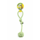 LEOPET, juguete de cuerda para perros, tallas S-L, tela, actividades físicas, verde y blanco, 35,5 cm
