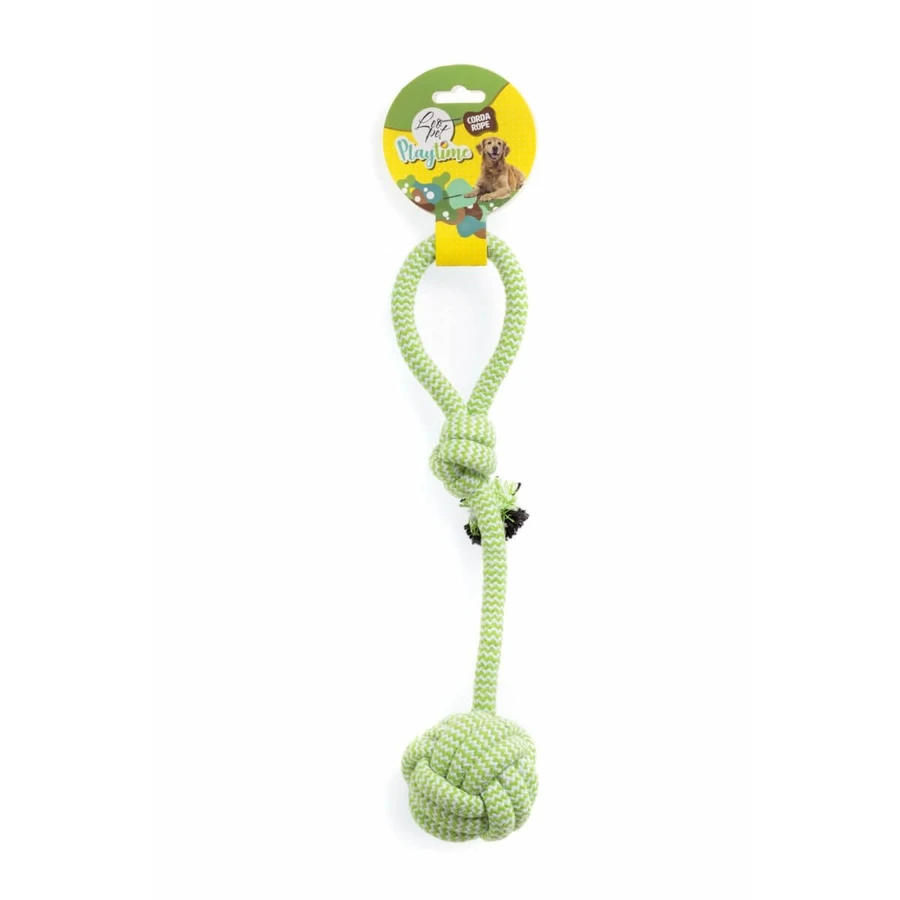 LEOPET, dog rope toy, S-L, fabric, physical activities, green and white, 35.5 cm