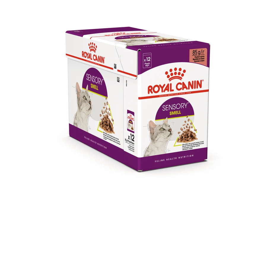 ROYAL CANIN Sensory Smell - Alimento umido per gatti per stimolare l'olfatto (in salsa), confezione da 12 vasetti da 85 g