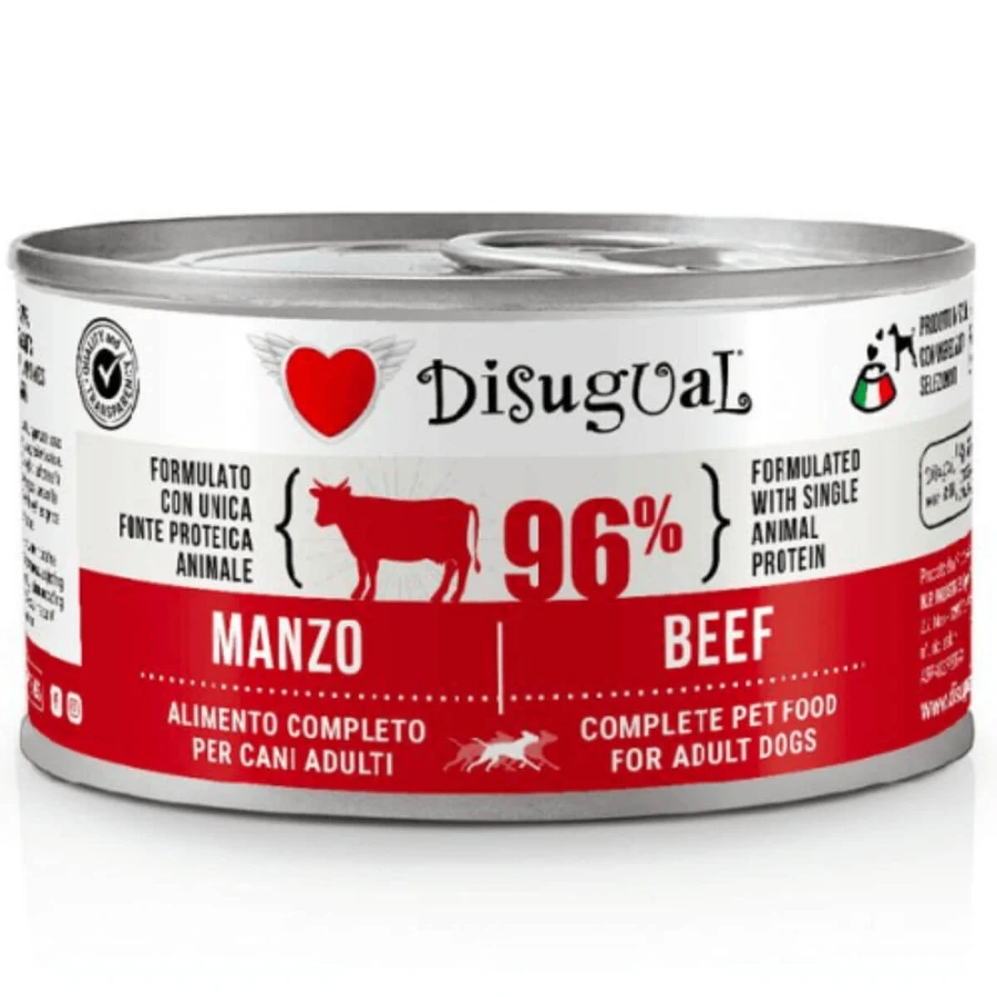 DISUGUAL Monoprotein, XS-XL, Beef, grain-free single-protein wet dog food (pâté), 150g