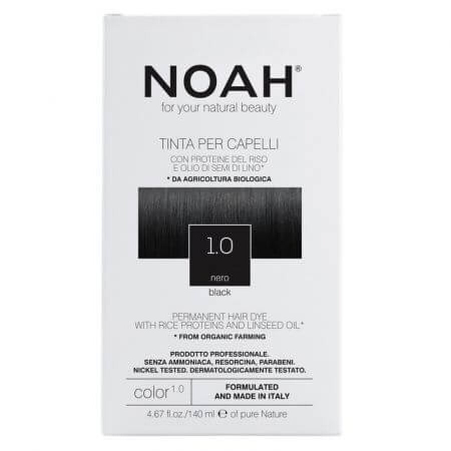 Tinte de pelo natural, Negro, 1.0, 140 ml, Noah