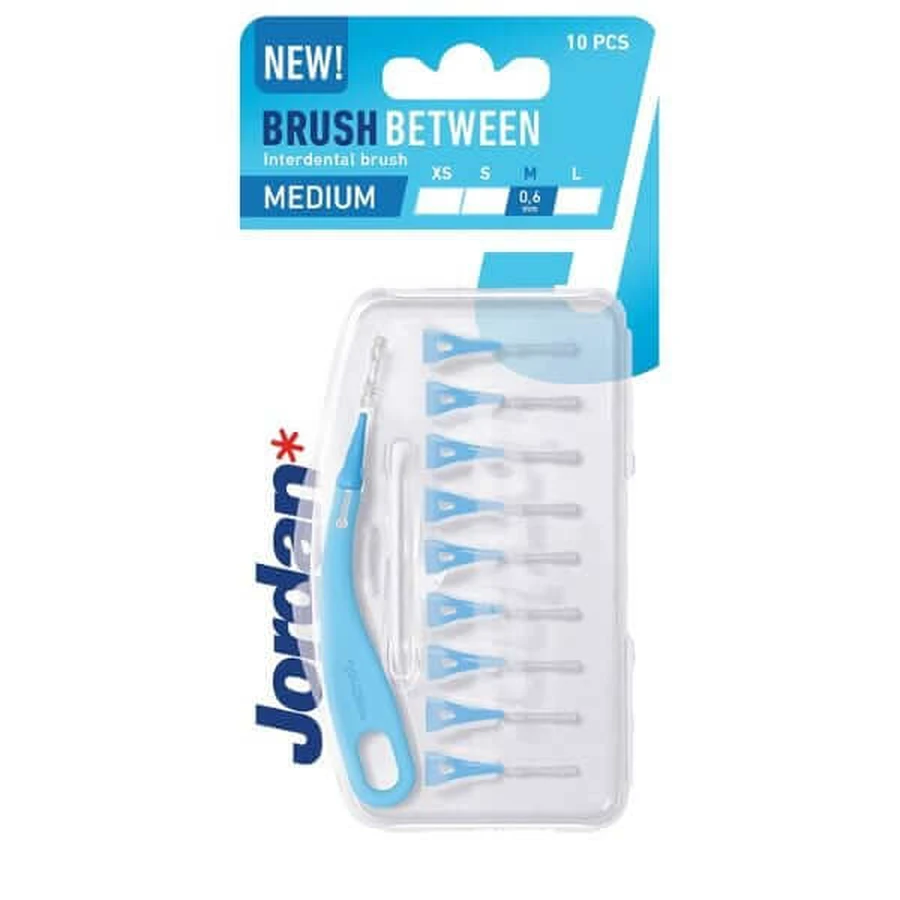 Jordan | Spazzolini interdentali Brush Between, medi, 0,6 mm | 10 pezzi