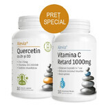 Quercetina con Zinc y Vitamina D3 + Vitamina C Retard 1000 mg, 30 + 30 comprimidos, Alevia