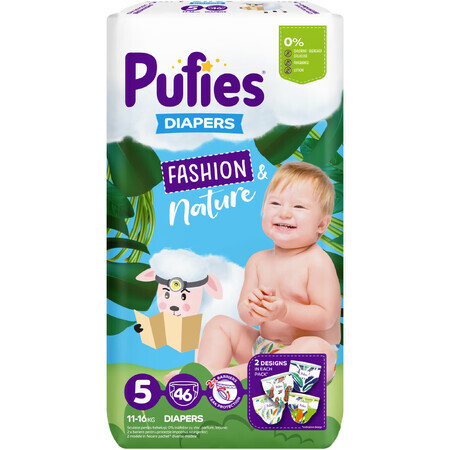 Pannolino Junior Fashion & Nature, n. 5, 11-16 kg, 46 pezzi, Bignè