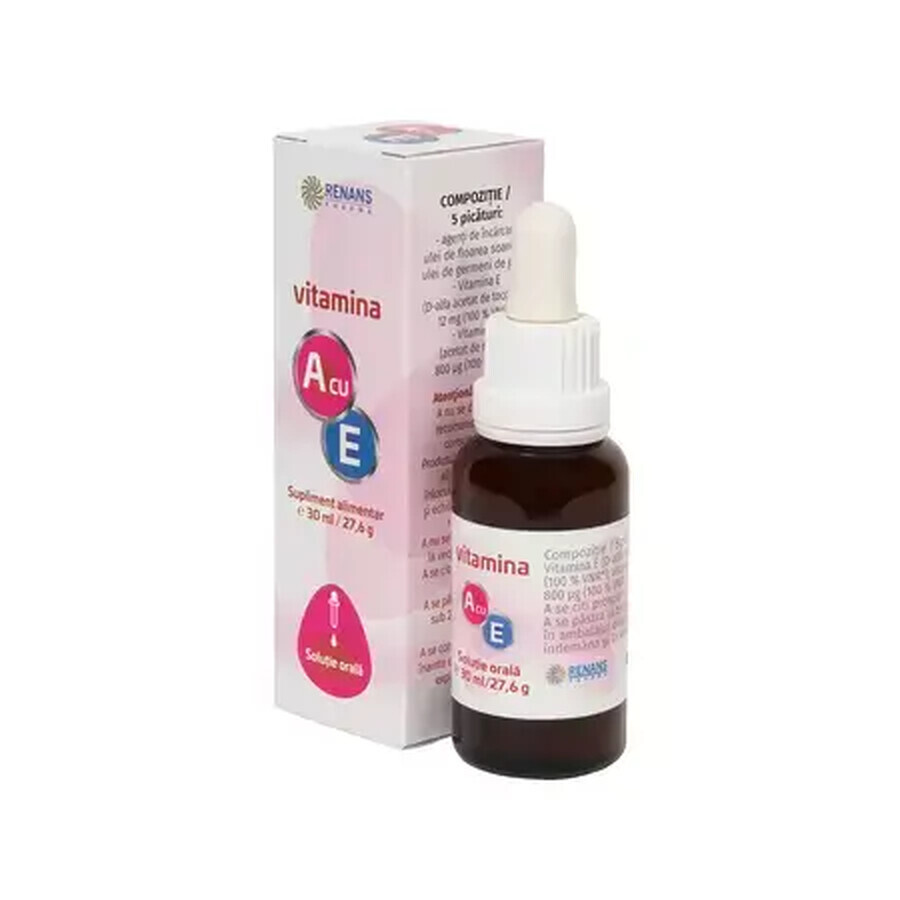 Vitamina A con E, solución oral, 30 ml, Renans