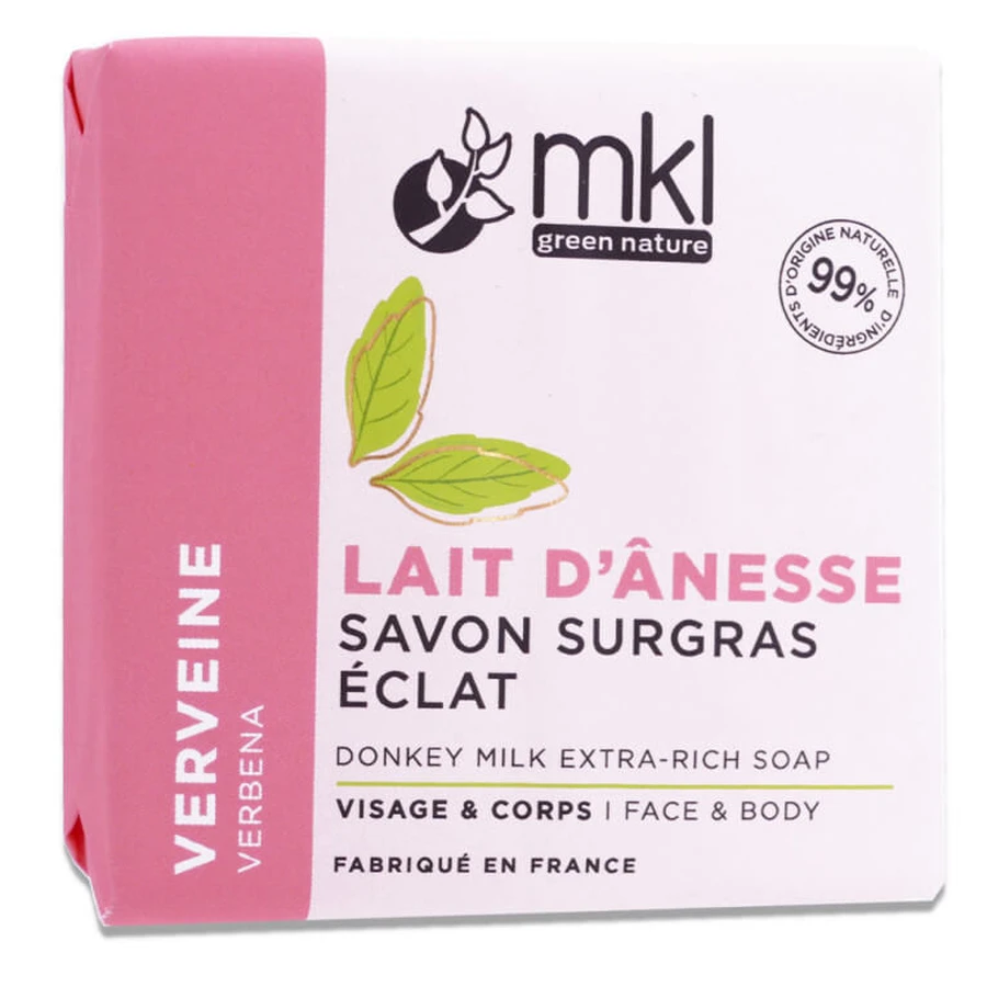 Jabón hidratante de leche de burra con verbena de MKL, 100 g