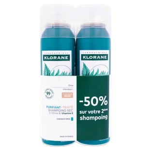 KLORANE SHAMPOO SECCO PURIFICANTE COLORATO, CONFEZIONE DA 2 X 150 ML
