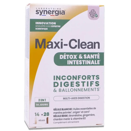 SYNERGIA MAXI-CLEAN NA DOŁOŚCI TRAWIENIOWE 14+28 KAPSUŁEK: ceny i cechy
