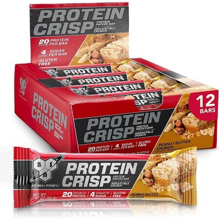 Bsn Syntha-6 Protein Crisp, Barrita proteica, Crujiente sabor a mantequilla de cacahuete, 56 G