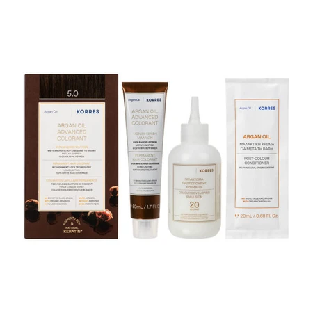 KORRES PERMANENT HAIR COLOR WITH ARGAN OIL, LIGHT BROWN 5.0