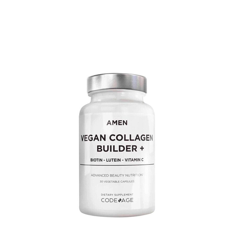 Codeage Amen Vegan Collagen Builder, Vegan Collagen With Biotin, Lutein And Vitamin C, 30 Cps