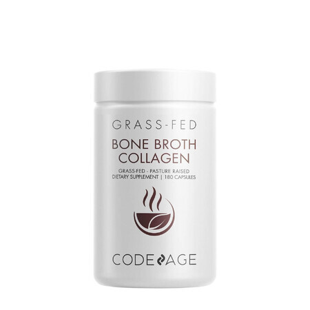 Codeage Bone Broth Collagen Peptides, Type I, Ii &amp; Iii Collagen Peptides From Bone Broth With Turmeric And Ashwagandha, 180 Cps