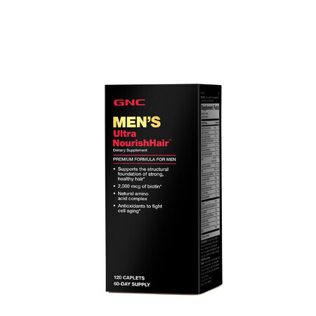 Gnc Men's Ultra Nourishhair, Complejo Multivitamínico Para Un Cabello Sano, 120 Tb