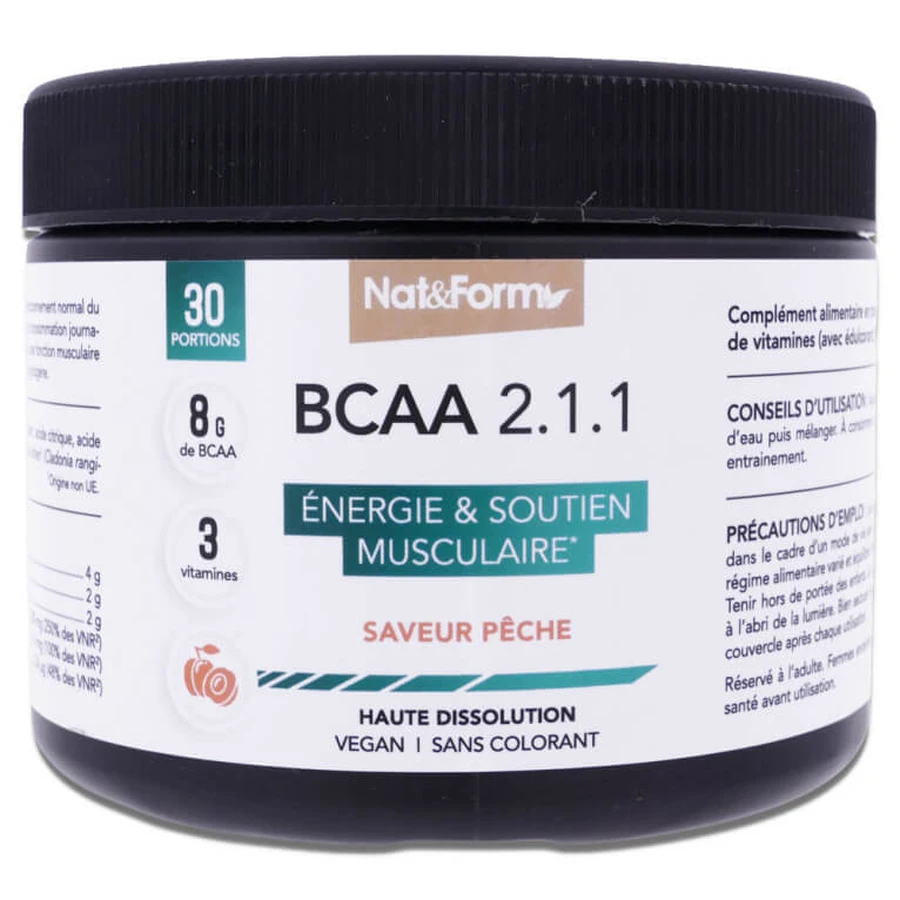 NAT&FORM BCAA 2.1.1 O SMACU BRZOSKWINY 30 PORCJI: ceny i cechy