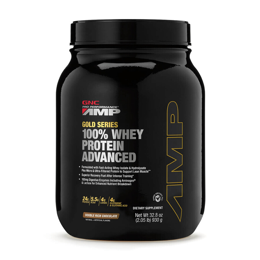 Gnc Amp Gold Series 100% Whey Protein Advanced, Whey Protein, Chocolate Flavored, 930 G