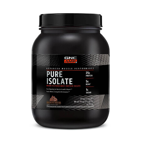 Gnc Amp Pure Isolate, Wei-eiwit isolaat met chocolade ijs smaak, 966 G