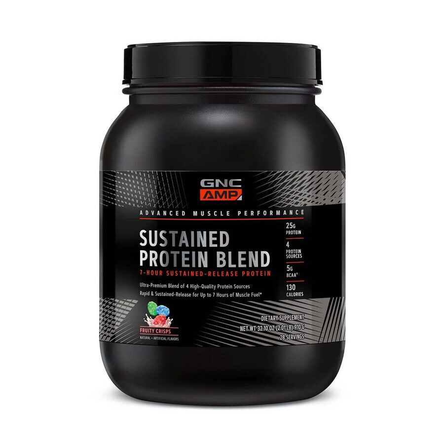 Gnc Amp Sustained Protein Blend Protein Blend With Fruity Grain Flavor, 910 G