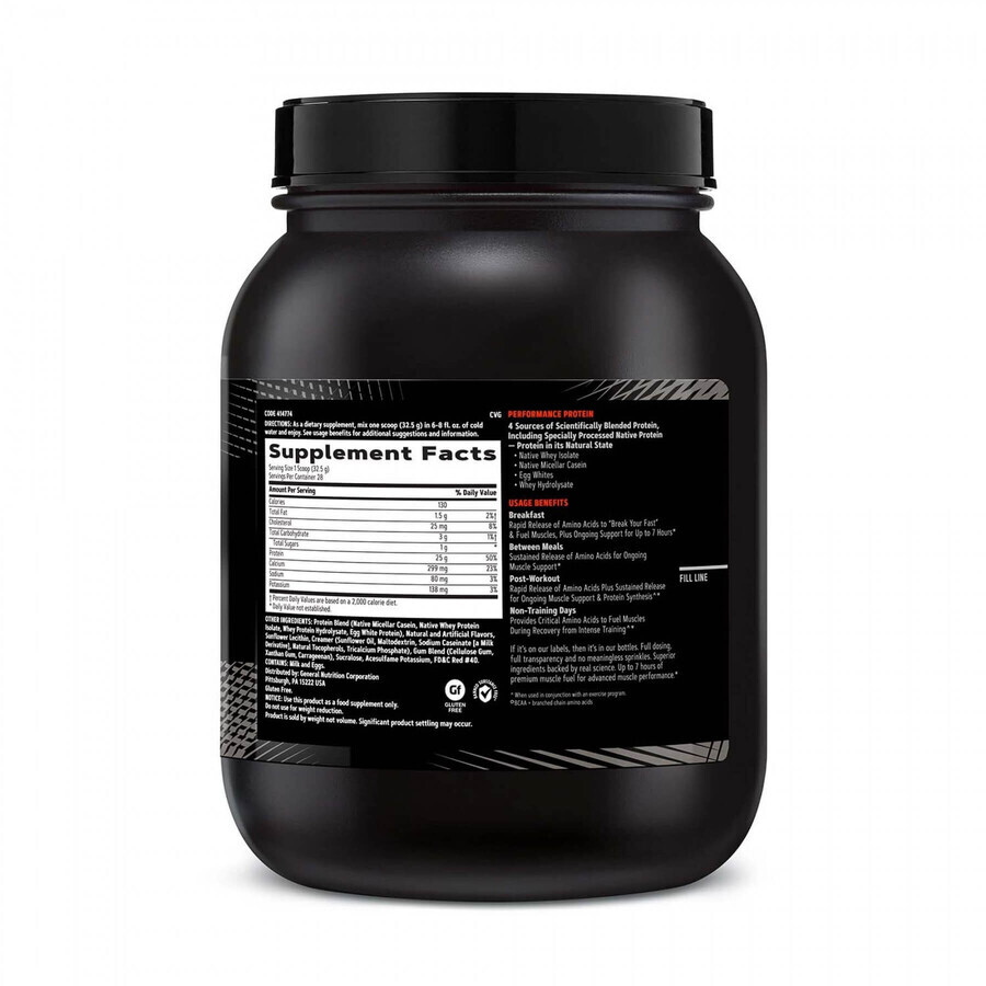 Gnc Amp Sustained Protein Blend Protein Blend With Fruity Grain Flavor, 910 G