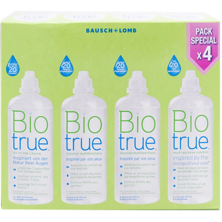 BAUSCH & LOMB BIOTRUE PACHET DE 4 STICLURI DE 300 ML