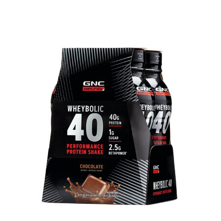 Gnc Amp Wheybolic 40, Chocolade Gearomatiseerde Rtd Eiwitshake, 414 Ml