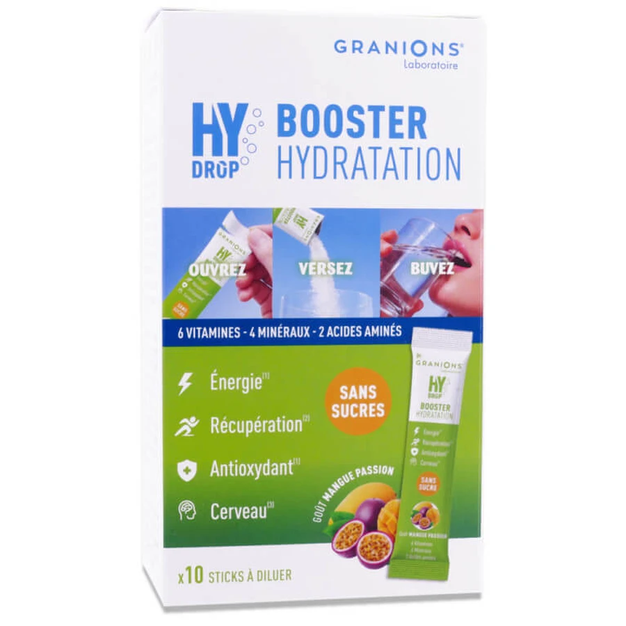 GRANIONS HY DROP BOOSTER HIDRATARE 10 BATOANE MANGO ȘI FRUCTUL PASIUNII