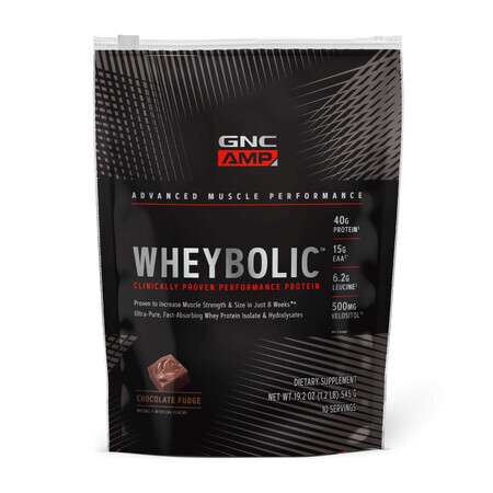 Gnc Amp Wheybolic, Proteína de Suero, Sabor Chocolate, 545 G