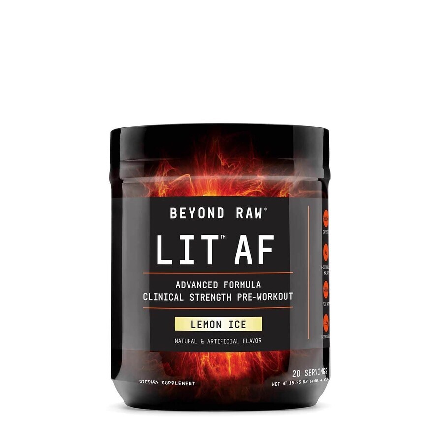 Gnc Beyond Raw Lit Af, Fórmula Pre-Entrenamiento, Sabor Limón, 446.4 G