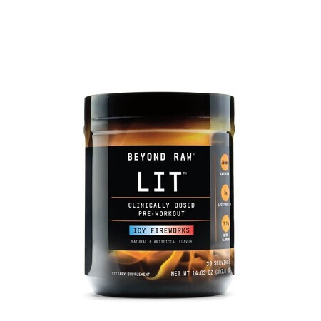 Gnc Beyond Raw Lit Pre Entrenamiento Con Sabor Icy Fireworks, 397.8 G