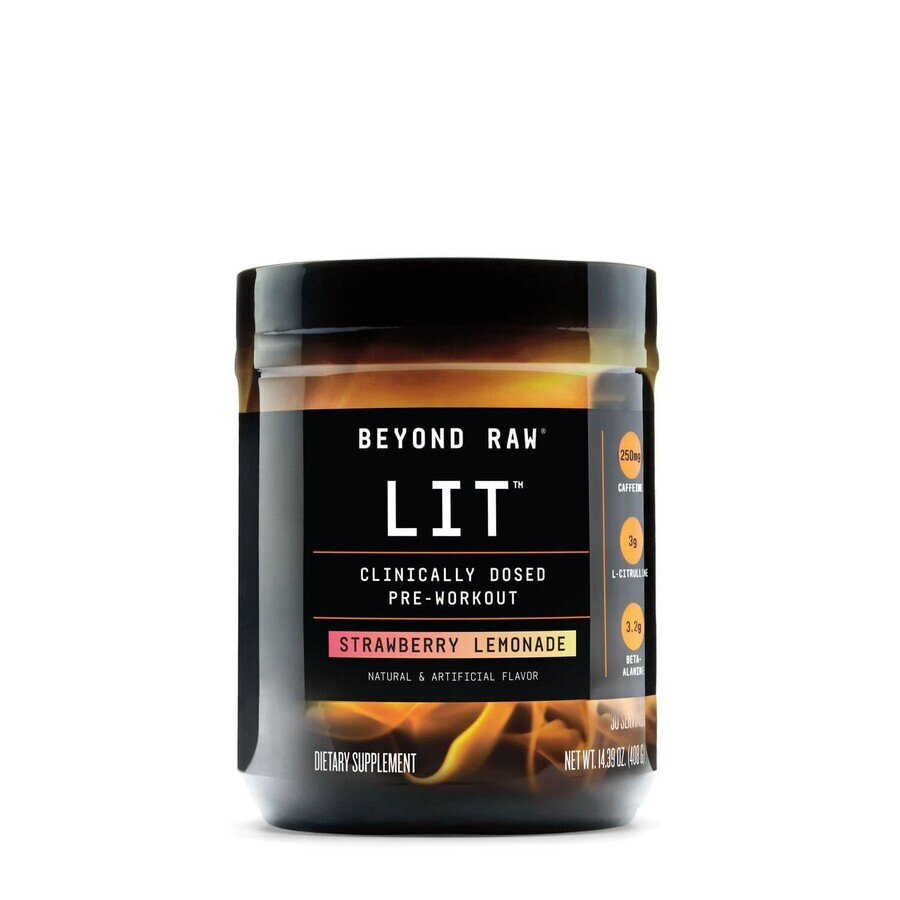 Gnc Beyond Raw Lit, Pre-Workout Formel, Erdbeer-Limonade aromatisiert, 412,5 G