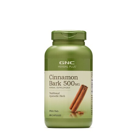 Gnc Herbal Plus Cinnamon Bark 500 Mg, Canela, 200 Cápsulas