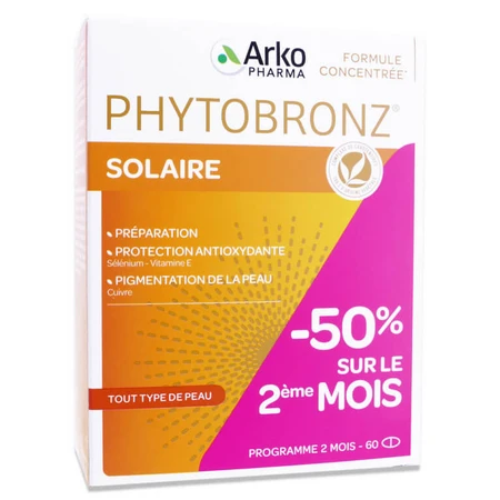 ARKOPHARMA SOLAIRE PHYTOBRONZ – PROGRAM 2-MIESIĘCZNY, 60 KAPSUŁEK: ceny i cechy