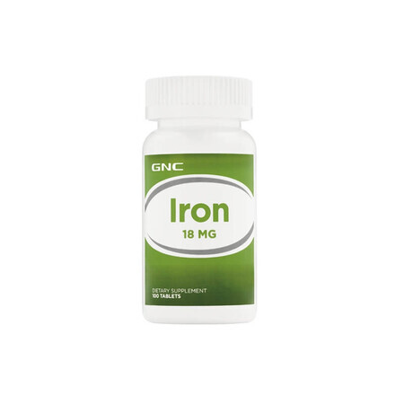 Gnc Hierro 18 Mg, Hierro, 100 Tb