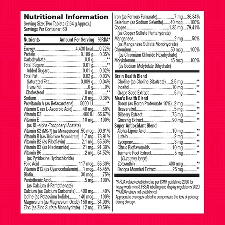 Gnc Mega Men 50 Plus, Complejo multivitamínico para hombres, 60 Tb