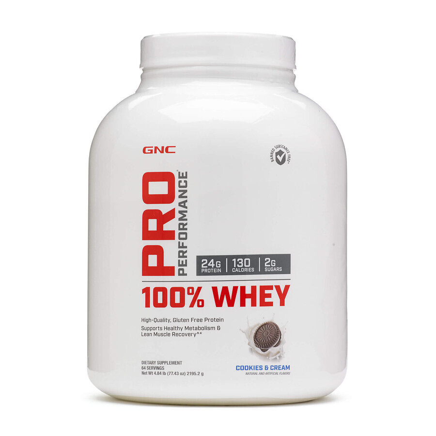 Gnc Pro Performance 100% Whey, wei-eiwit, koekjes- en roomsmaak, 2195,2g