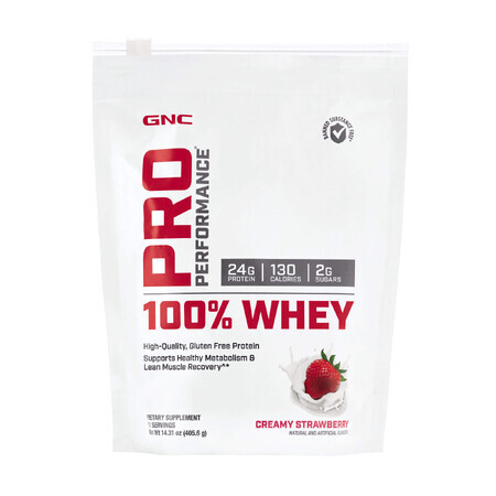 Gnc Pro Performance 100% Whey, Wei-eiwit, Aardbeiensmaak, 405,6g