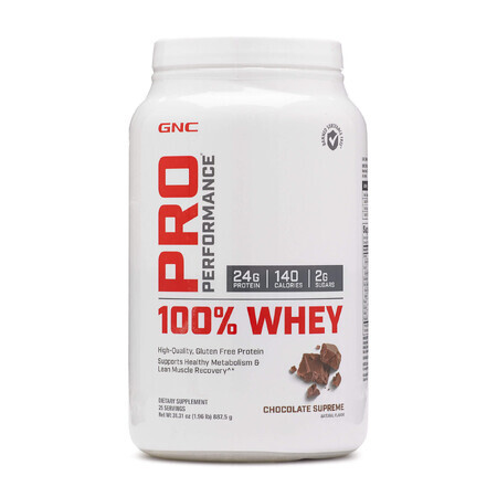 Gnc Pro Performance 100% Whey, Protéines de lactosérum, Arôme Chocolat, 887.5g