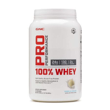 Gnc Pro Performance 100% Whey, Proteína de Suero, Sabor Vainilla, 850 G