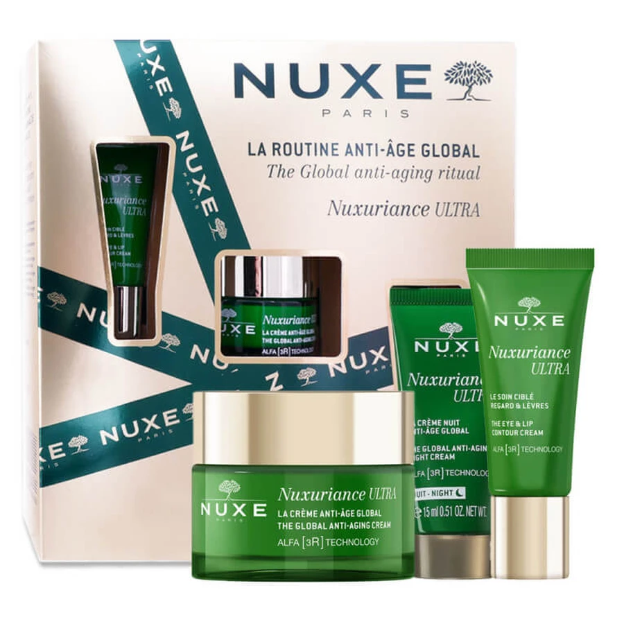 NUXE NUXURIANCE SET DE RUTINĂ ANTI-ÎMBĂTRÂNIRE GLOBALĂ CU 3 PRODUSE DE ÎNGRIJIRE