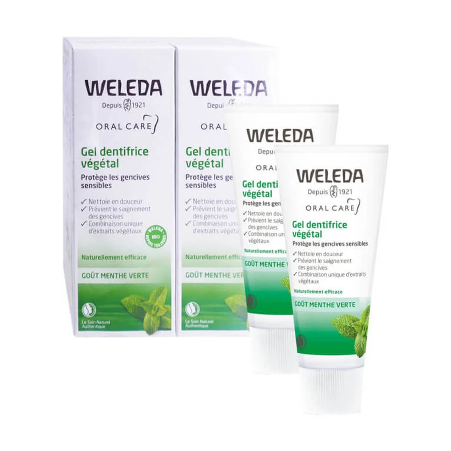 WELEDA ORGANIC HERBAL TOOTHPASTE GEL, 2X75ML PACK