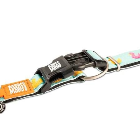 MAX & MOLLY Smart ID Ducklings, collier pour chien, réglable, polyester, bleu, boucle en forme de trident, XS